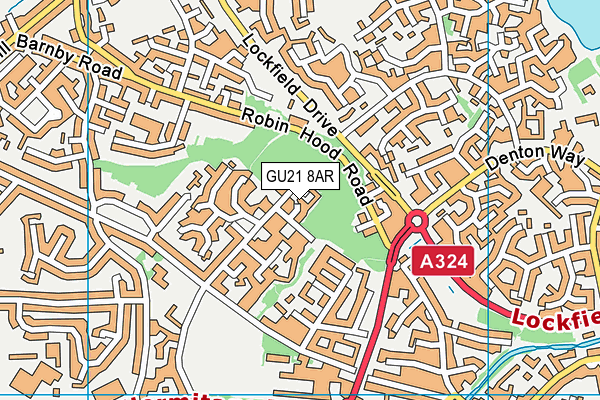 GU21 8AR map - OS VectorMap District (Ordnance Survey)