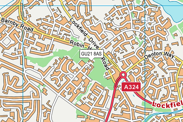 GU21 8AS map - OS VectorMap District (Ordnance Survey)