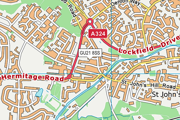 GU21 8SS map - OS VectorMap District (Ordnance Survey)