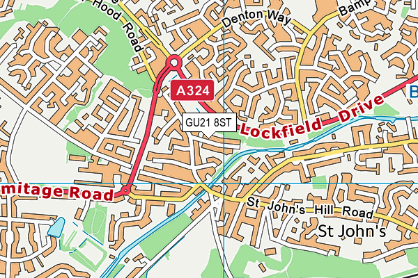 GU21 8ST map - OS VectorMap District (Ordnance Survey)