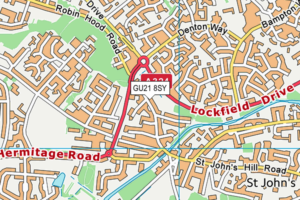 GU21 8SY map - OS VectorMap District (Ordnance Survey)