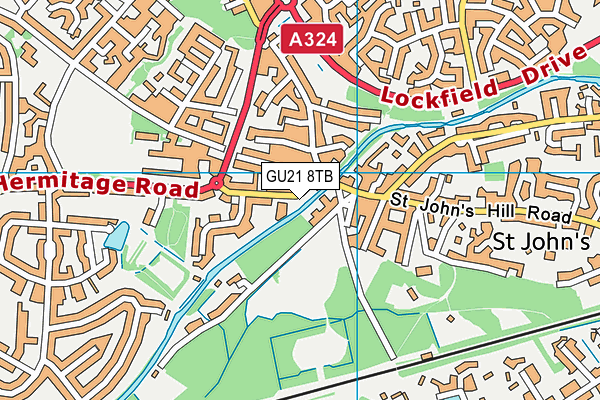 GU21 8TB map - OS VectorMap District (Ordnance Survey)