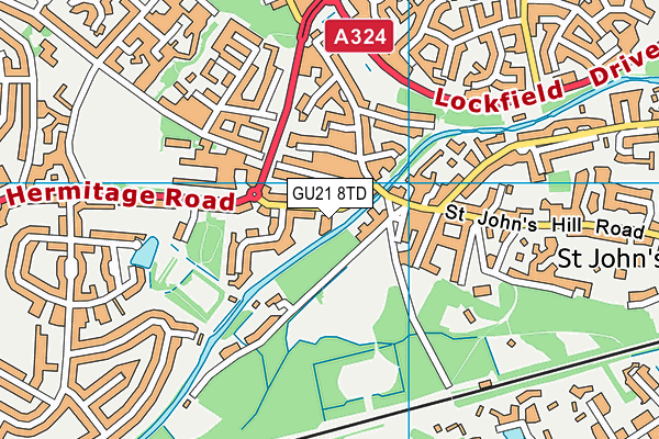 GU21 8TD map - OS VectorMap District (Ordnance Survey)