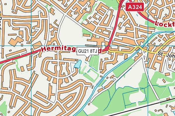 GU21 8TJ map - OS VectorMap District (Ordnance Survey)