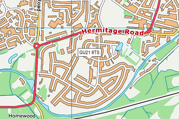 GU21 8TS map - OS VectorMap District (Ordnance Survey)