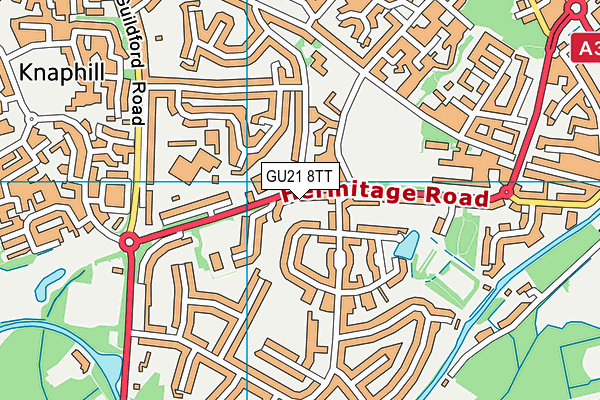 GU21 8TT map - OS VectorMap District (Ordnance Survey)