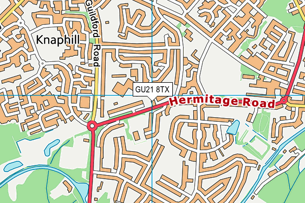 GU21 8TX map - OS VectorMap District (Ordnance Survey)