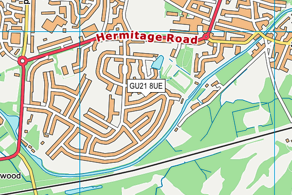 GU21 8UE map - OS VectorMap District (Ordnance Survey)