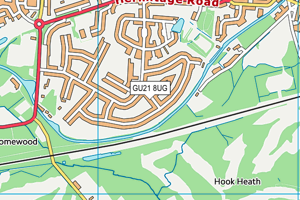 GU21 8UG map - OS VectorMap District (Ordnance Survey)