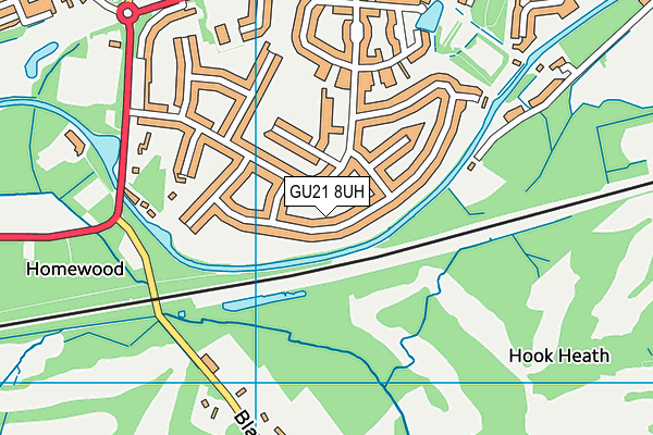 GU21 8UH map - OS VectorMap District (Ordnance Survey)