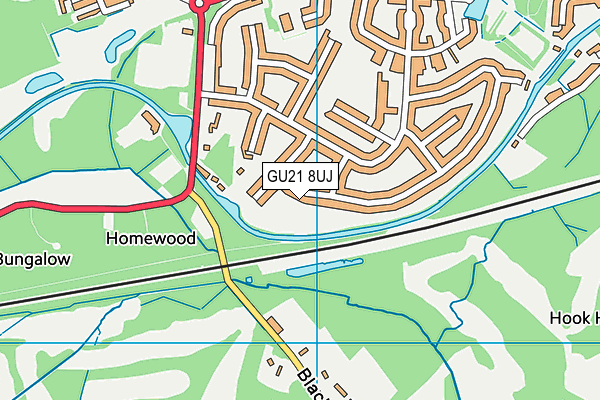 GU21 8UJ map - OS VectorMap District (Ordnance Survey)