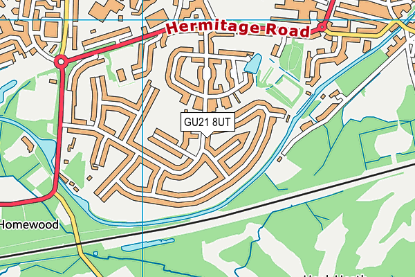 Hermitage School map (GU21 8UT) - OS VectorMap District (Ordnance Survey)