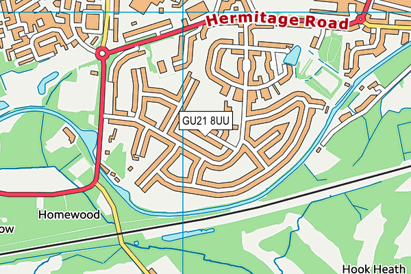 The Hermitage School map (GU21 8UU) - OS VectorMap District (Ordnance Survey)