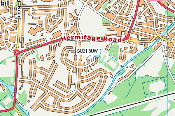 GU21 8UW map - OS VectorMap District (Ordnance Survey)