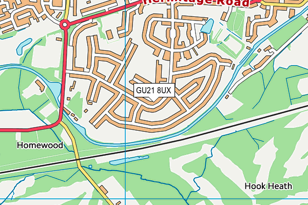 GU21 8UX map - OS VectorMap District (Ordnance Survey)