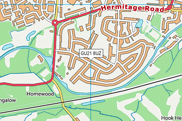 GU21 8UZ map - OS VectorMap District (Ordnance Survey)