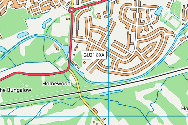 GU21 8XA map - OS VectorMap District (Ordnance Survey)