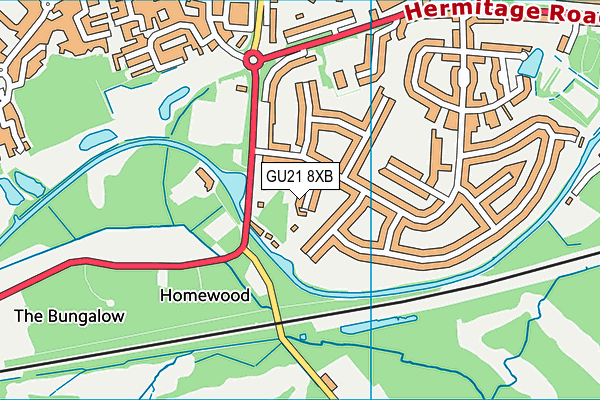 GU21 8XB map - OS VectorMap District (Ordnance Survey)