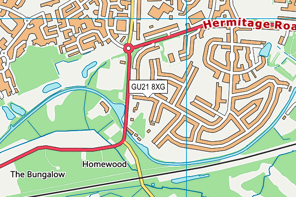 GU21 8XG map - OS VectorMap District (Ordnance Survey)