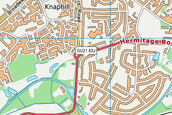 GU21 8XJ map - OS VectorMap District (Ordnance Survey)