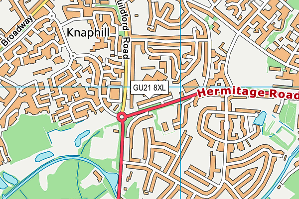 GU21 8XL map - OS VectorMap District (Ordnance Survey)