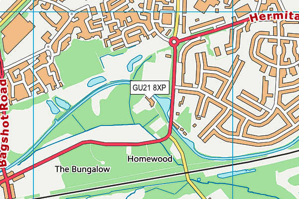 GU21 8XP map - OS VectorMap District (Ordnance Survey)