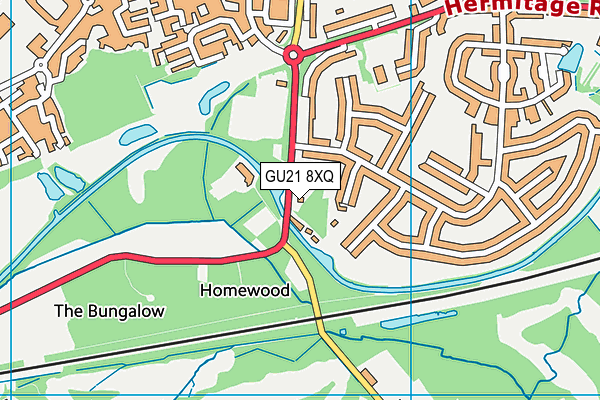 GU21 8XQ map - OS VectorMap District (Ordnance Survey)