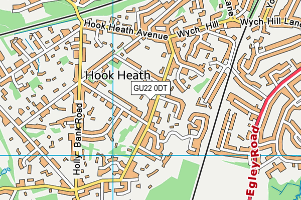 GU22 0DT map - OS VectorMap District (Ordnance Survey)