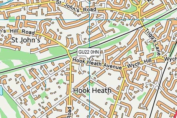 GU22 0HN map - OS VectorMap District (Ordnance Survey)