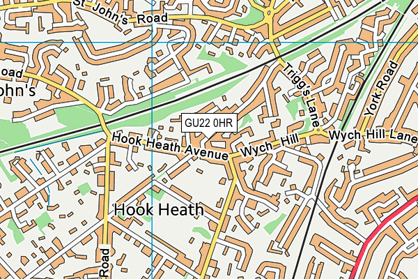 GU22 0HR map - OS VectorMap District (Ordnance Survey)