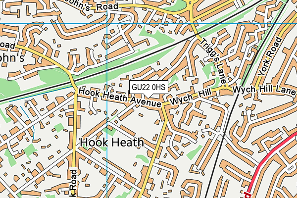 GU22 0HS map - OS VectorMap District (Ordnance Survey)