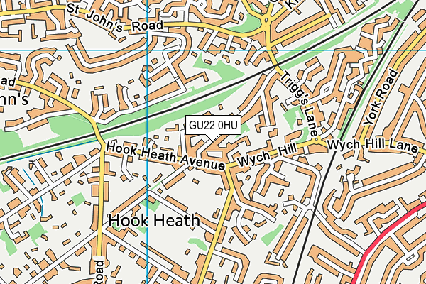 GU22 0HU map - OS VectorMap District (Ordnance Survey)