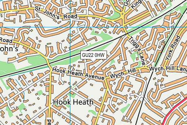GU22 0HW map - OS VectorMap District (Ordnance Survey)