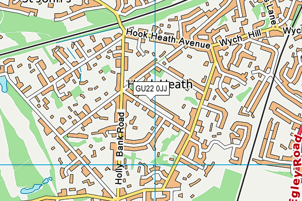 GU22 0JJ map - OS VectorMap District (Ordnance Survey)
