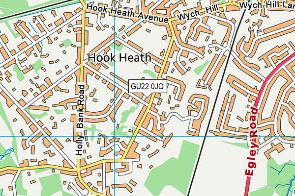 GU22 0JQ map - OS VectorMap District (Ordnance Survey)