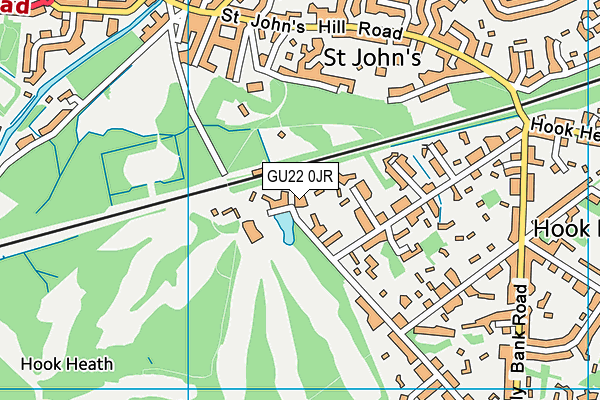 GU22 0JR map - OS VectorMap District (Ordnance Survey)