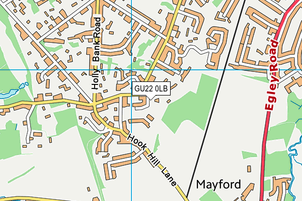 GU22 0LB map - OS VectorMap District (Ordnance Survey)