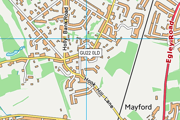 GU22 0LD map - OS VectorMap District (Ordnance Survey)