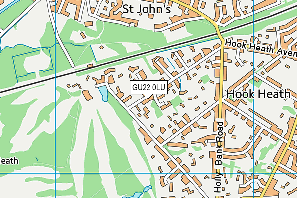 GU22 0LU map - OS VectorMap District (Ordnance Survey)