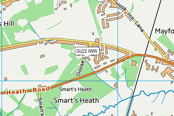 GU22 0NW map - OS VectorMap District (Ordnance Survey)