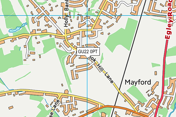 GU22 0PT map - OS VectorMap District (Ordnance Survey)
