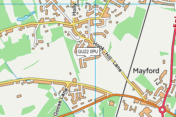 GU22 0PU map - OS VectorMap District (Ordnance Survey)