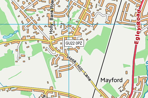 GU22 0PZ map - OS VectorMap District (Ordnance Survey)