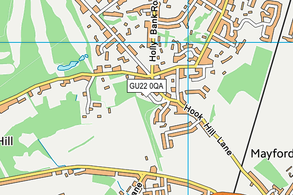 GU22 0QA map - OS VectorMap District (Ordnance Survey)