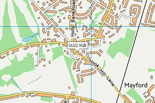 GU22 0QB map - OS VectorMap District (Ordnance Survey)