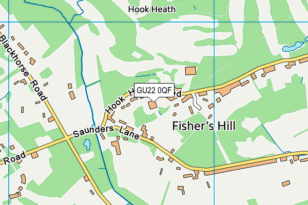 GU22 0QF map - OS VectorMap District (Ordnance Survey)