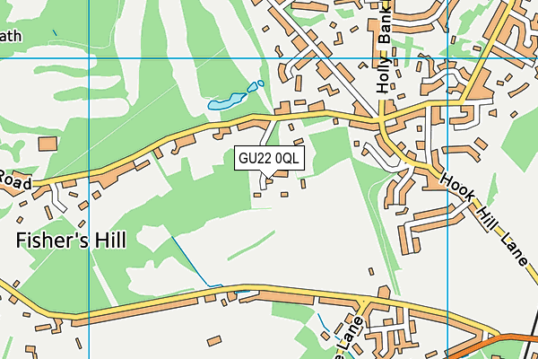 GU22 0QL map - OS VectorMap District (Ordnance Survey)