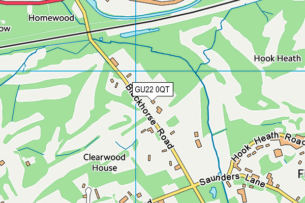 GU22 0QT map - OS VectorMap District (Ordnance Survey)