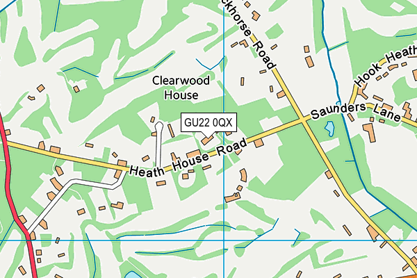 GU22 0QX map - OS VectorMap District (Ordnance Survey)