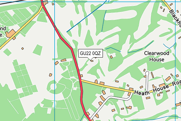 GU22 0QZ map - OS VectorMap District (Ordnance Survey)